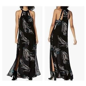 O'Neill Womens Maxi Dress Boho Beachy Flowy Resort Hawaiian Halter Cruise